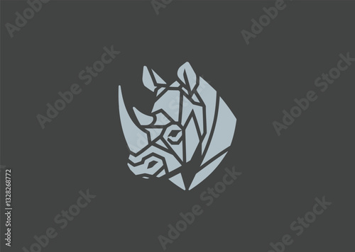 Polygon Rhinoceros Logo – A polygonal rhino design, representing toughness, conservation, and power.