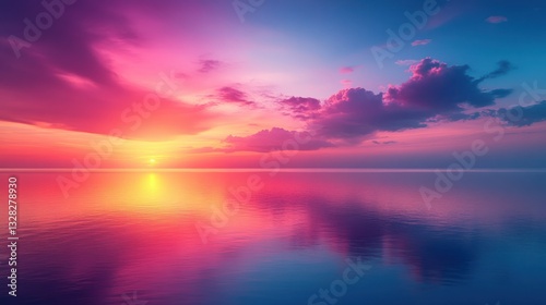 Colorful sunset over calm water