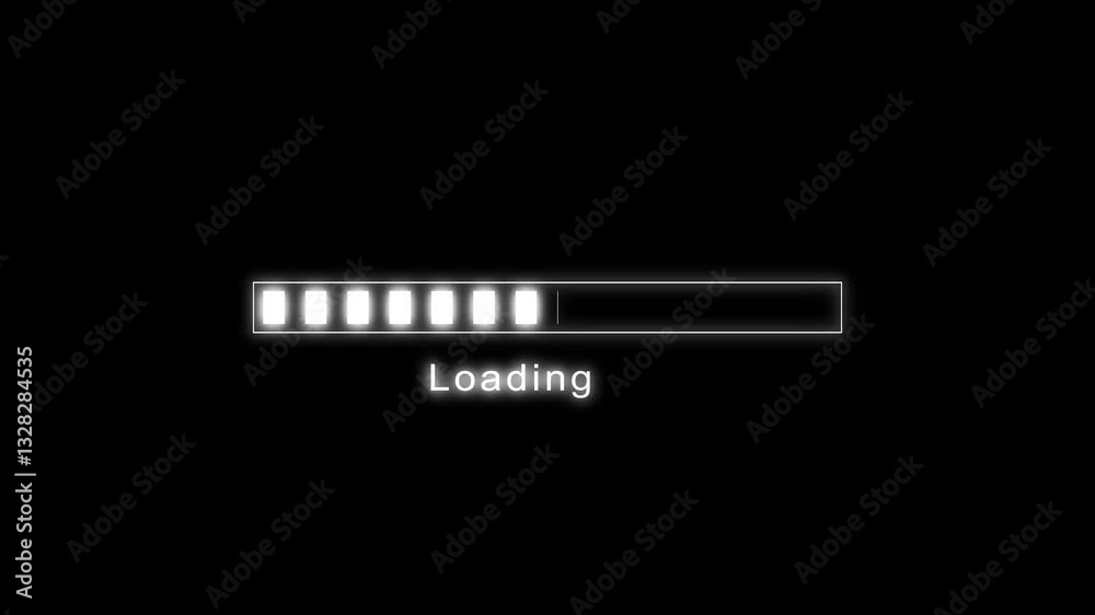 Animated loading bar. Loading progress icon animation.