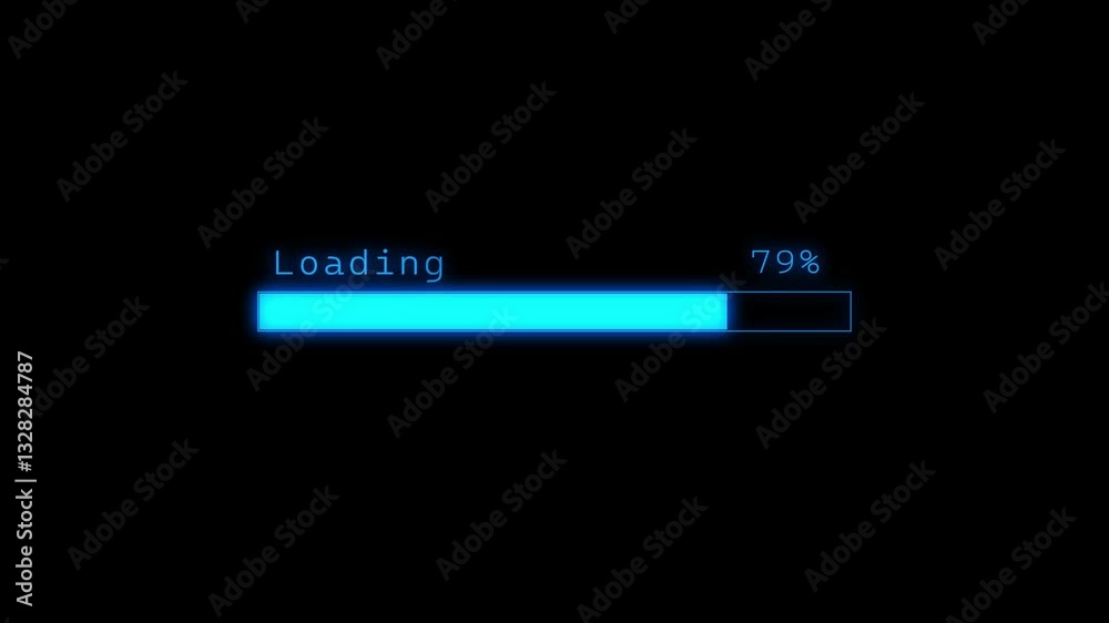 Animated loading bar. Loading progress icon animation.