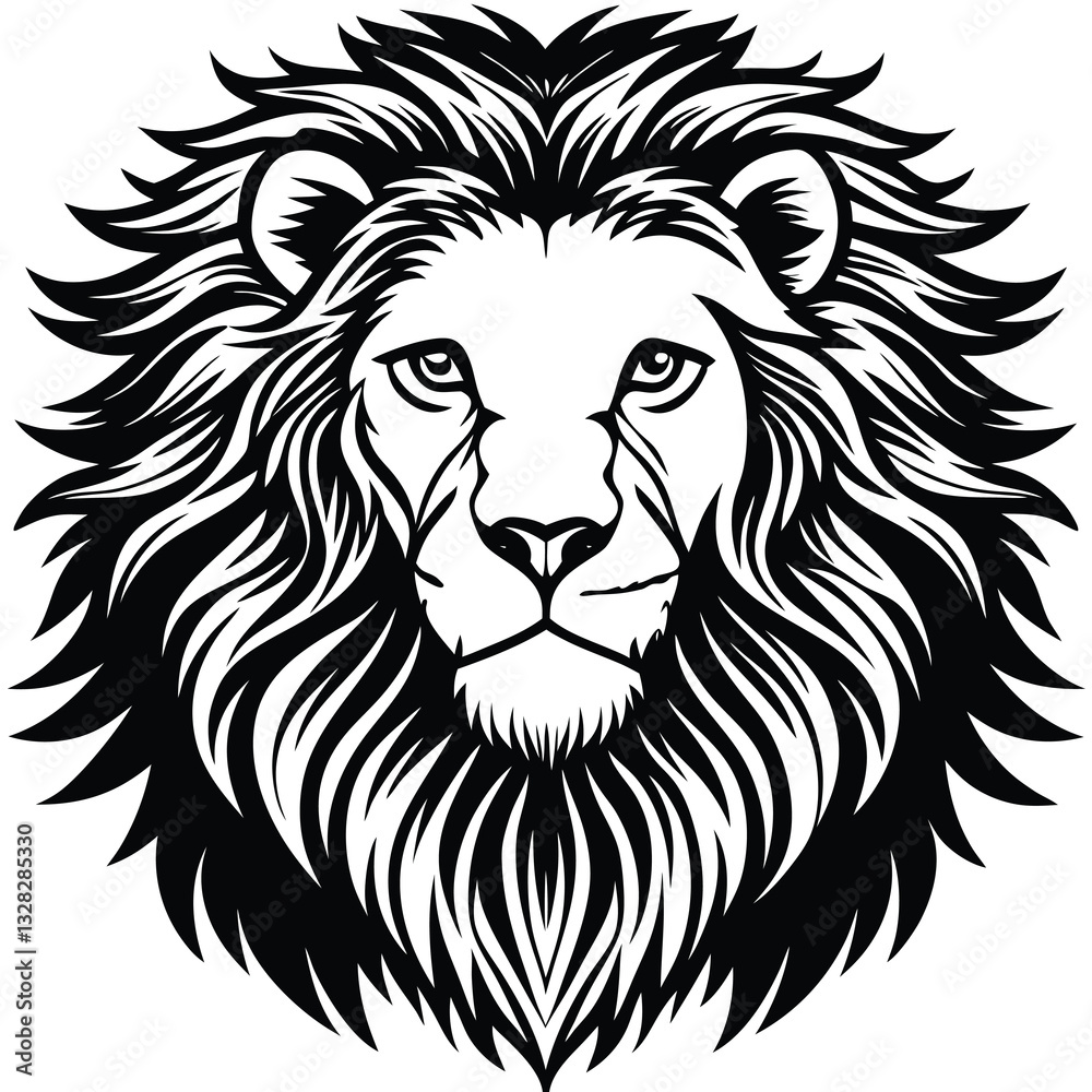 Obraz premium lion in black and white with blue eyes