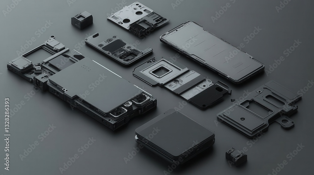 Fototapeta premium new concept for a modular smartphone with interchangeable parts.