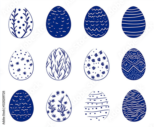 set of colorful easter eggs
