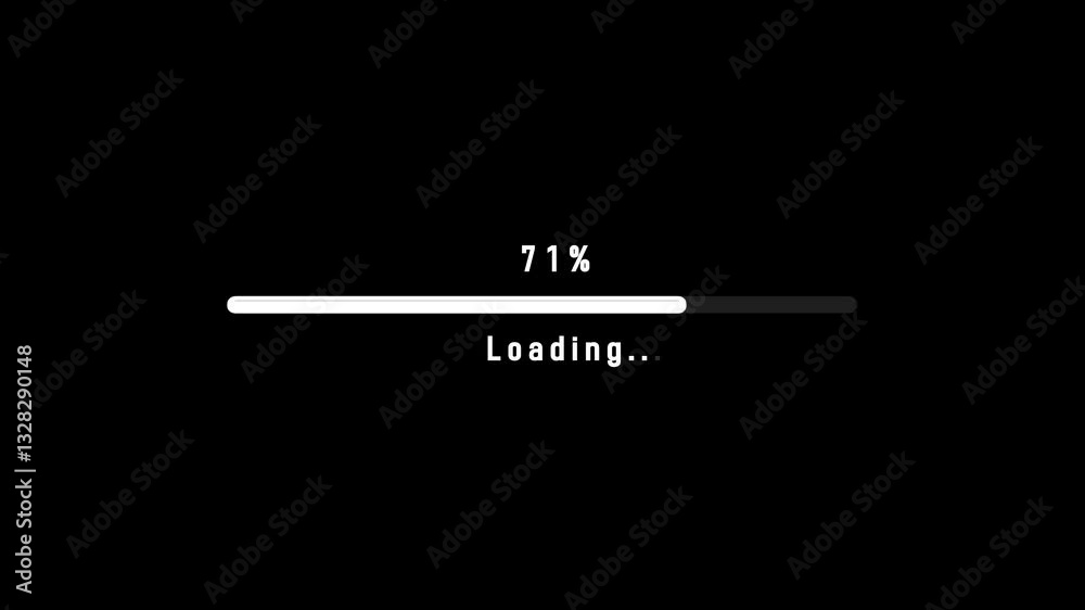 Animated loading bar. Loading progress icon animation.