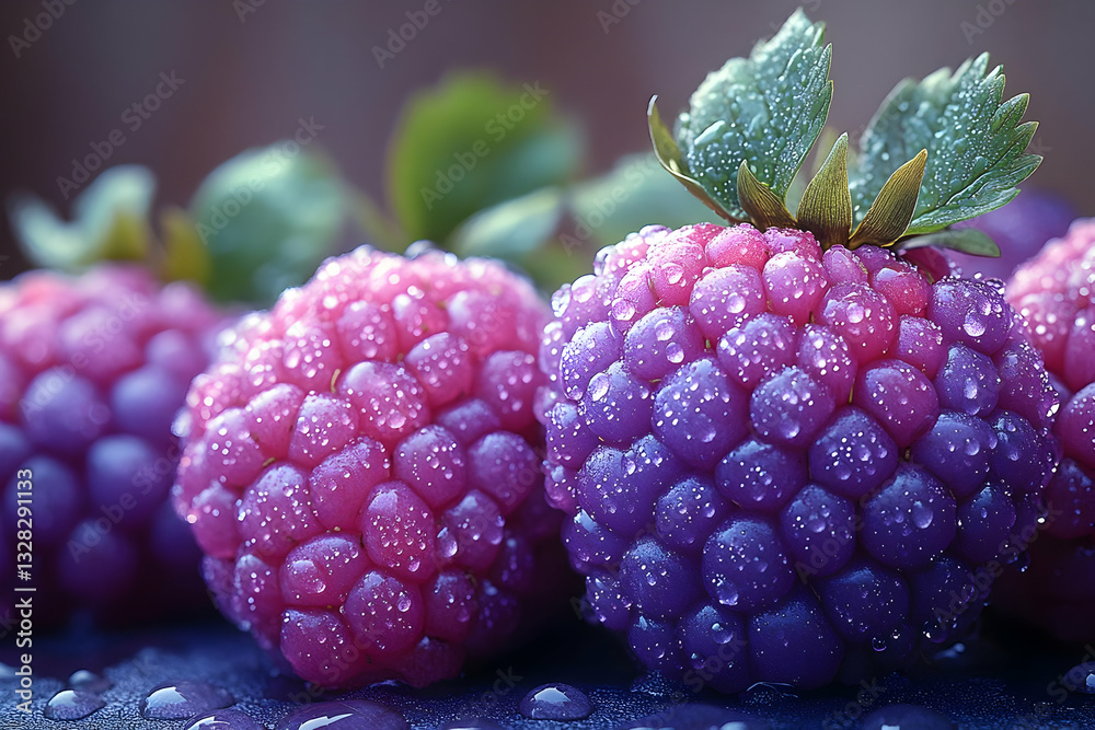 Close Up Fresh Raspberries With Frost Close Up Fresh Raspberries With Frost
