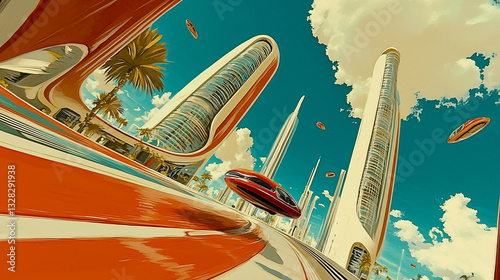 Futuristic City Flying Cars