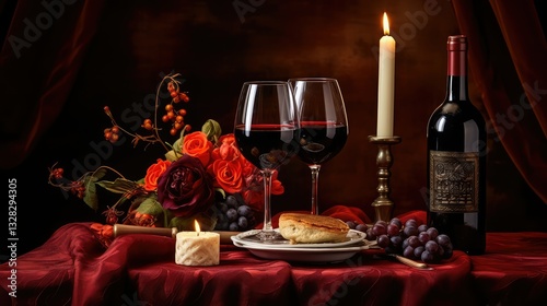 glasses red wine toast