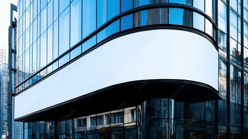 Fototapeta premium Modern architectural design showcase urban city building facade contemporary environment low angle viewpoint