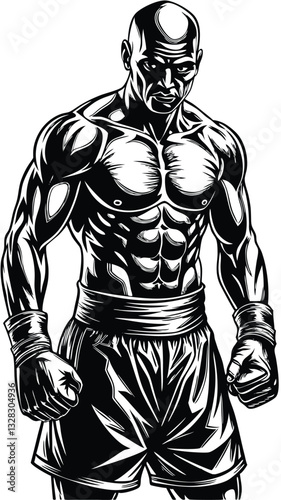 boxer silhouette design. athlete man with glove icon, sign and symbol