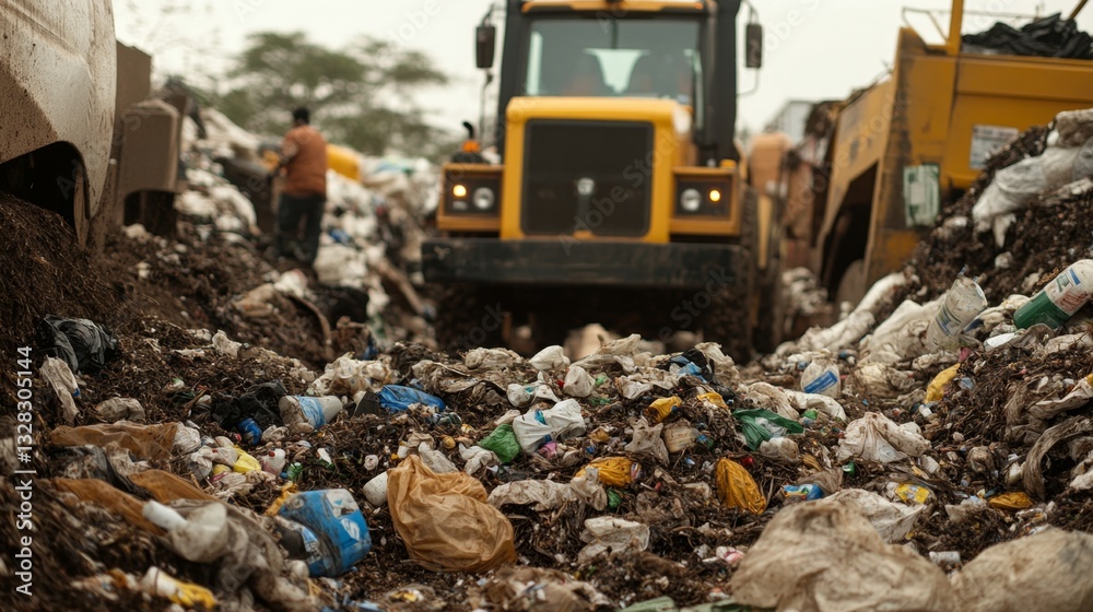 Fototapeta premium Eco-Friendly Waste-to-Energy Facility Generating Biogas Power from Organic Waste