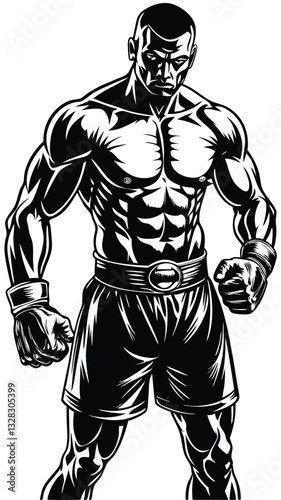 boxer silhouette design. athlete man with glove icon, sign and symbol