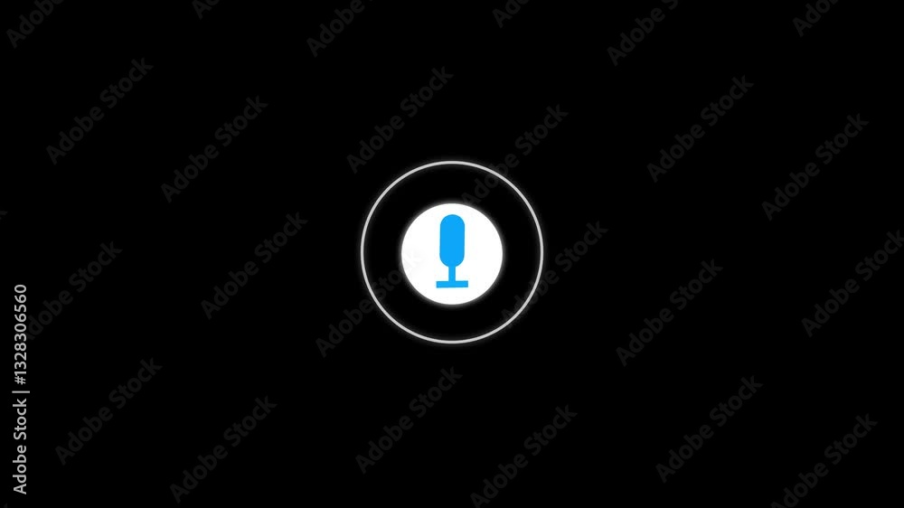 Microphone icon animation. Voice recording concept. Microphone icon animation. Voice recording concept.