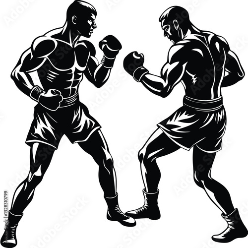 A boxer vector silhouette
