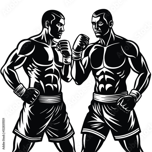 A boxer vector silhouette