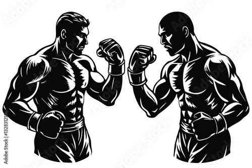 A boxer vector silhouette