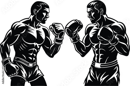 A boxer vector silhouette