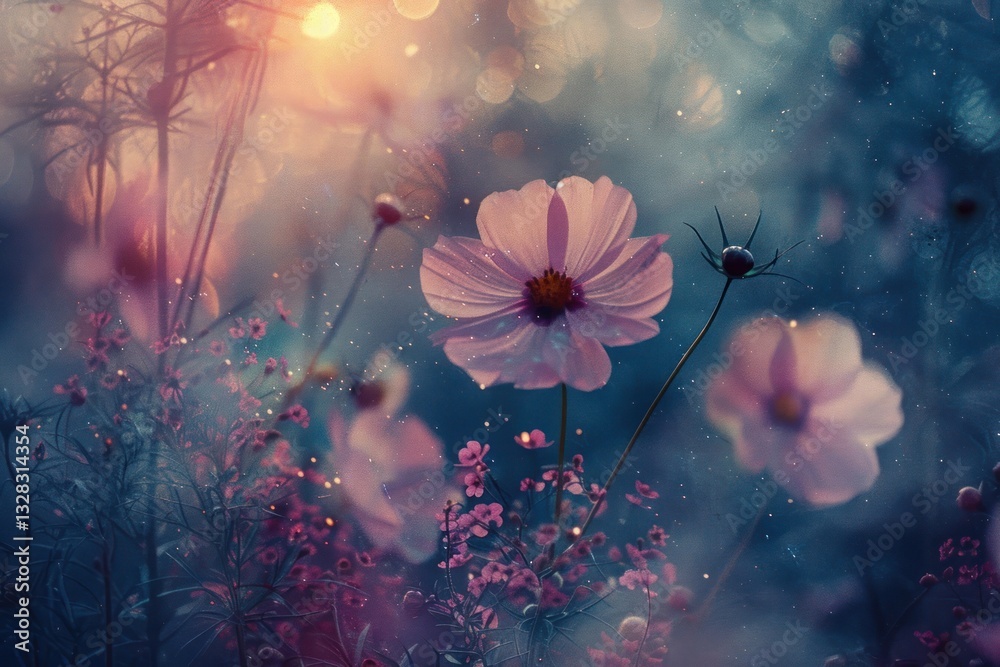 Obraz premium Cosmos flower aster asteraceae outdoors.