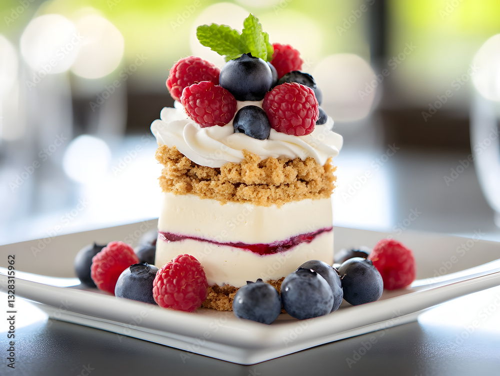 Magnolia dessert featuring layers of vanilla pudding, crushed graham crackers, and a medley of fresh blueberries and raspberries. Magnolia dessert featuring layers of vanilla pudding, crushed graham crackers, and a medley of fresh blueberries and raspberries.