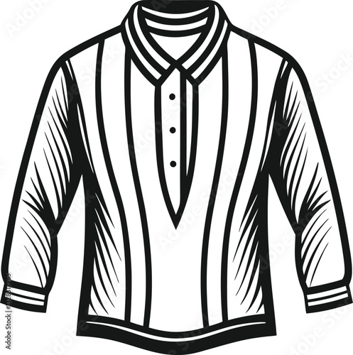 Henley shirt long sleeve and short sleeve, Technical Drawing Flat Drawing Template.