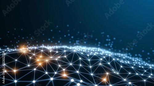 A futuristic digital network background with geometrical shape 