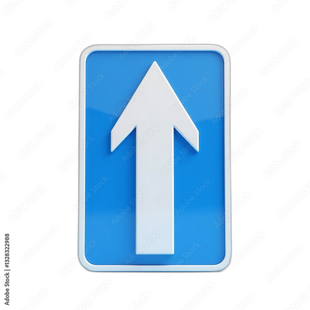 D one-way traffic sign with a blue rectangular background D one-way traffic sign with a blue rectangular background