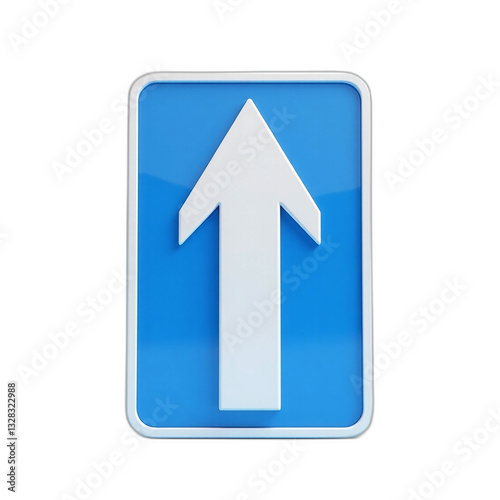 Free Download D one-way traffic sign with a blue rectangular background - GFXLoad