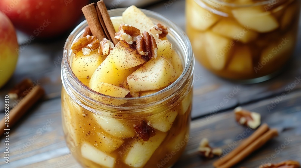 sugar-free cinnamon apple compote with nuts sugar-free cinnamon apple compote with nuts