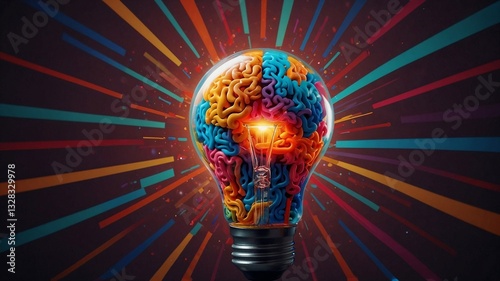 Creativity Illustration - Flat Colorful Idea Graphic - Dynamic Creative Concept
