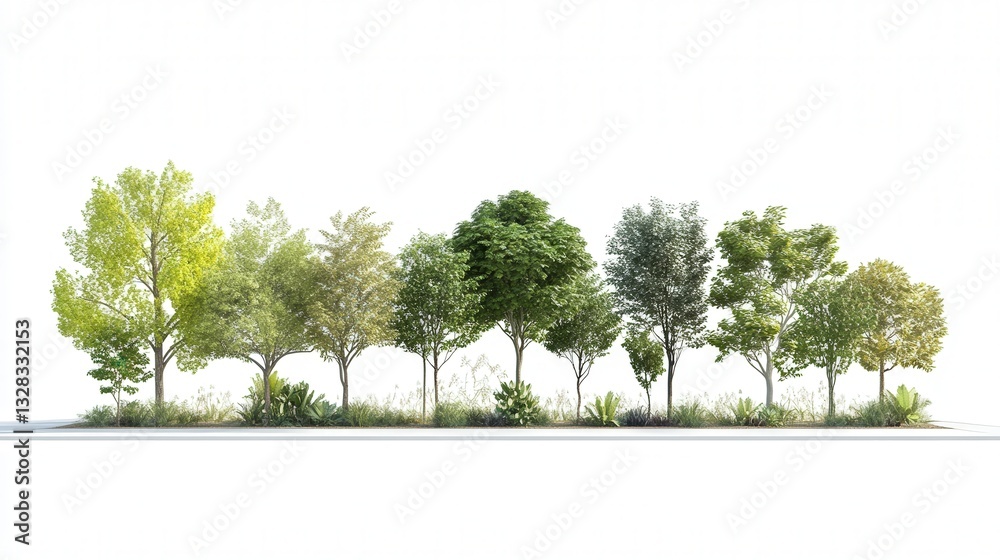 Fototapeta premium unique rain tree grove with different species of rain trees creating a diverse ecosystem.