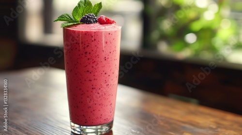 116.Berry Smoothie in Tall Glass: