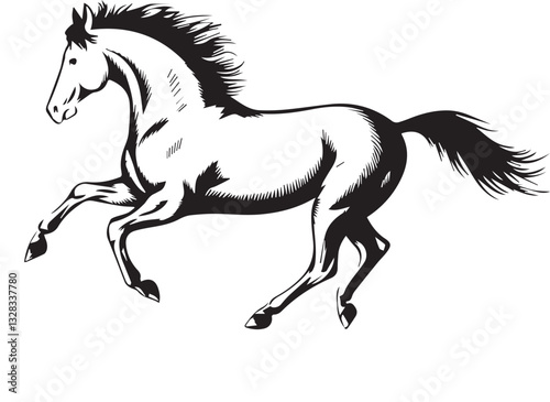 black horse vector 
