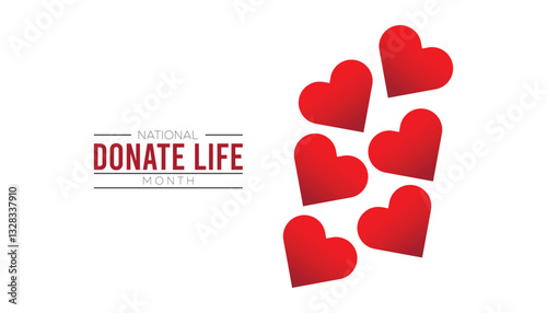 April is National Donate Life Month. Vector template Design for banner, greeting card, poster, prints, social media post ,flyer , T shirt with background.