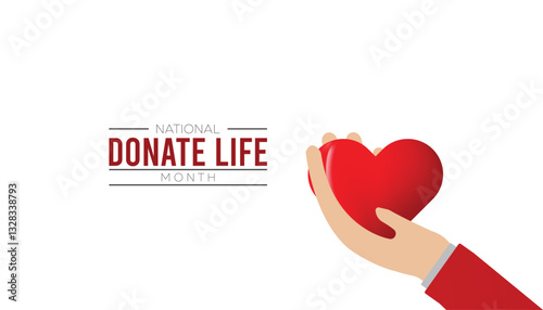 April is National Donate Life Month. Vector template Design for banner, greeting card, poster, prints, social media post ,flyer , T shirt with background.