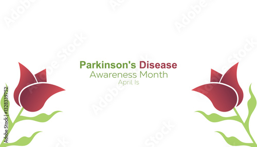April is parkinson's disease awareness month. Vector template Design for banner, greeting card, poster, prints, social media post ,flyer , T shirt with background.