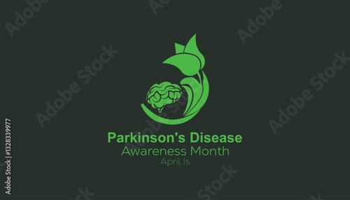 April is parkinson's disease awareness month. Vector template Design for banner, greeting card, poster, prints, social media post ,flyer , T shirt with background.