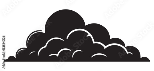 Cumulus Cloud Vector Silhouette Perfect for Weather Related Designs