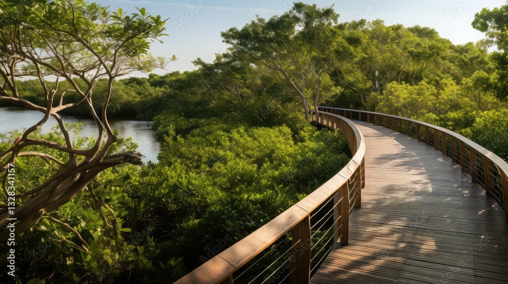 Fototapeta premium walkway wood line