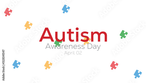 April is World Autism Awareness Day. Vector template Design for banner, greeting card, poster, prints, social media post ,flyer , T shirt with background.
