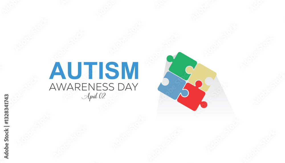 April is World Autism Awareness Day. Vector template Design for banner, greeting card, poster, prints, social media post ,flyer , T shirt with background.
