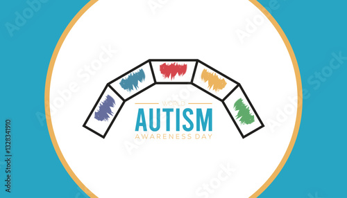April is World Autism Awareness Day. Vector template Design for banner, greeting card, poster, prints, social media post ,flyer , T shirt with background.