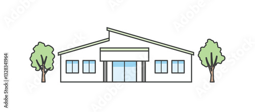 介護施設または医療施設の建物イラスト