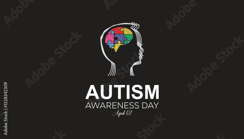 April is World Autism Awareness Day. Vector template Design for banner, greeting card, poster, prints, social media post ,flyer , T shirt with background.