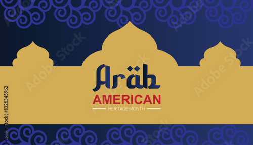 April is Arab American Heritage Month. Vector template Design for banner, greeting card, poster, prints, social media post ,flyer , T shirt with background.