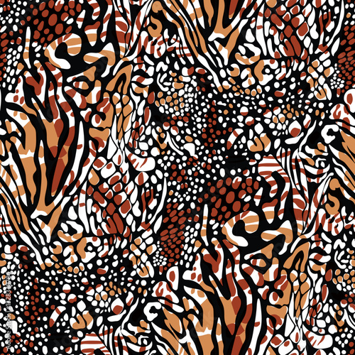 Seamless Leopard skin pattern on black background
