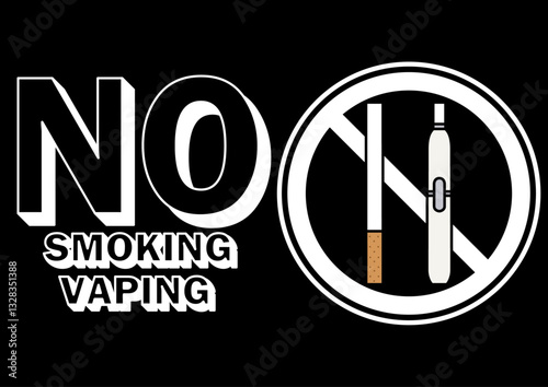 貼り紙看板イラストー禁煙No Smokingー