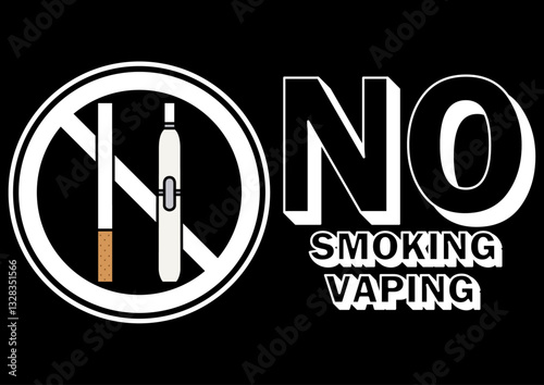 貼り紙看板イラストー禁煙No Smokingー
