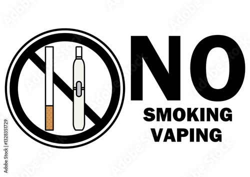 貼り紙看板イラストー禁煙No Smokingー