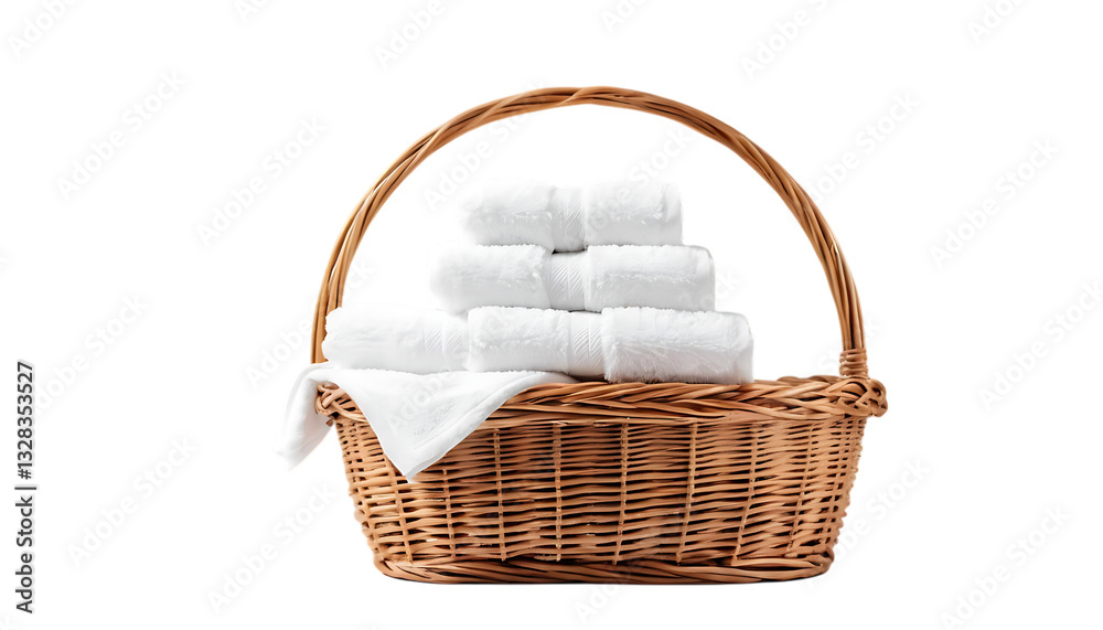 White towels in a basket png White towels in a basket png