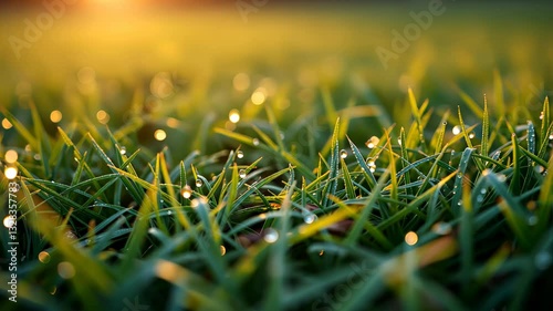 Dewy Morning Grass with Sunlight and Bokeh Effects