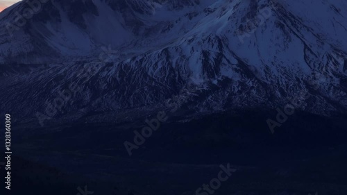 Sunrise at Mt St Helens in the Beautiful Pine Forest Cascade Mountains in Washington USA